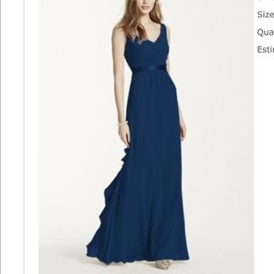 David’s Bridal Marine Ruffle Back Bridesmaid Dress